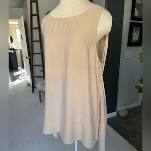 Eileen Fisher 100% silk tunic tank with tie back, size XL